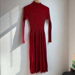 Uniqlo 3D Knit Mock Neck Midi Dress